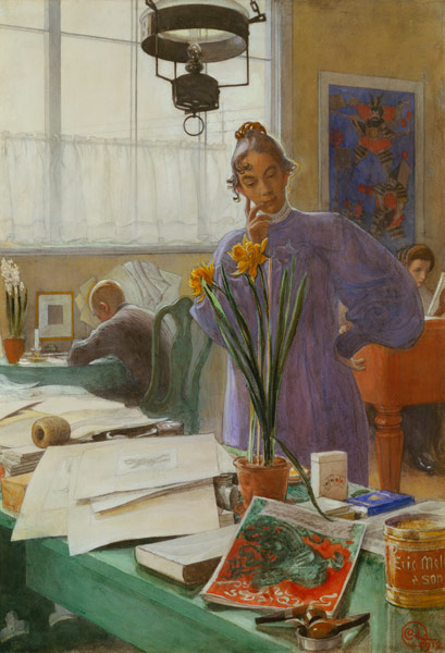 Meine Frau Karin im Atelier von Carl Larsson