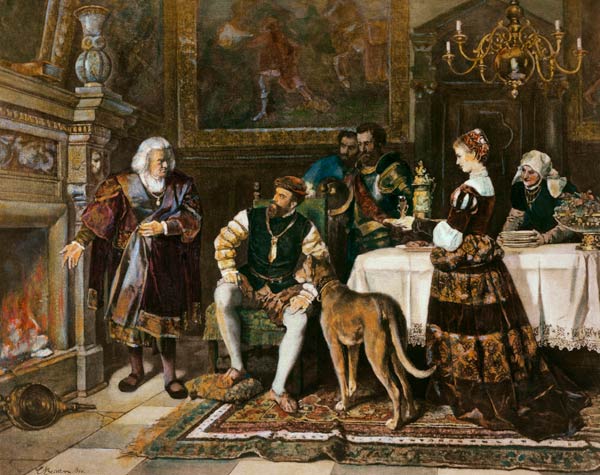Karl V. bei Fugger von Carl Ludwig Becker