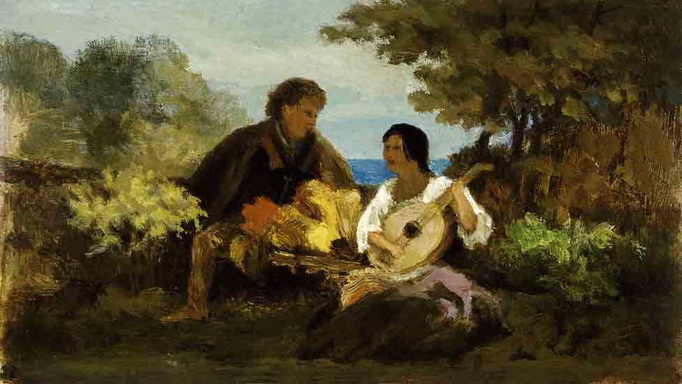 Das Mandolinenlied. von Carl Spitzweg