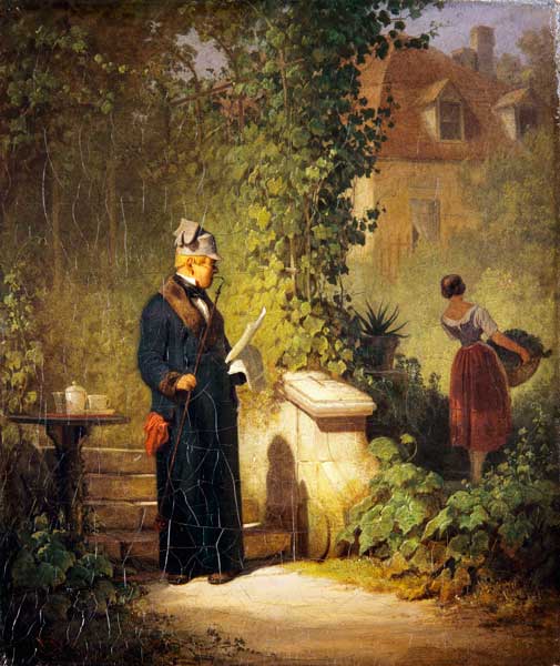 Zeitungsleser im Garten von Carl Spitzweg