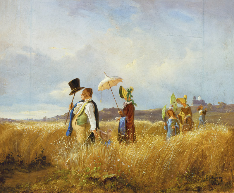 Der Sonntagsspaziergang I von Carl Spitzweg