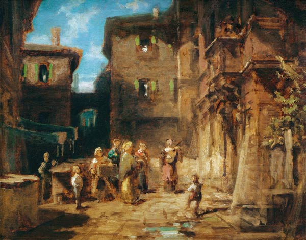 Spitzweg / Street Musicians / Painting von Carl Spitzweg