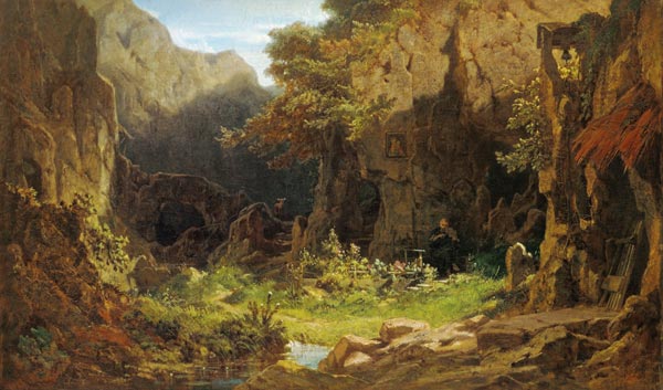 Einsiedler, Violine spielend von Carl Spitzweg