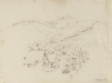 Zwingenberg, im Hintergrund der Melibokus