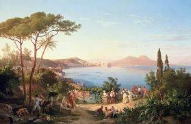 Bay of Naples with Dancing Italians