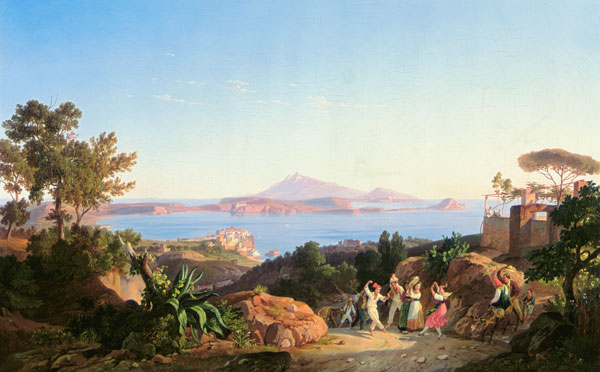 View of the Gulf of Pozzuoli with Mount Solfatara, c.1830 (oil on canvas) von Carl Wilhelm Götzloff