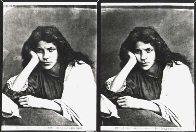 A Girl of Chioggia Dreaming of Her Loves (b/w photo)  von Carlo Naya