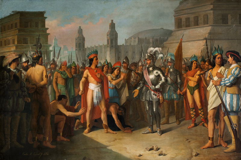 The Imprisonment of Guatimocin by the Troops of Hernan Cortes von Carlos Maria Esquivel