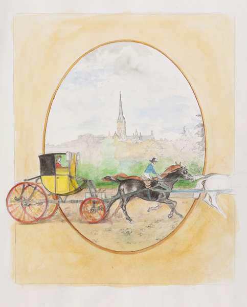 A Heroine in a Hack Post-Chaise von Caroline  Hervey-Bathurst