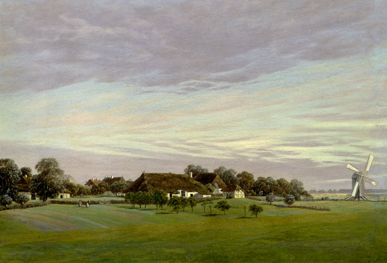 "Laendliche ebene Gegend"(Gegend auf Ruegen oder in der Nähe von Greifswald) von Caspar David Friedrich