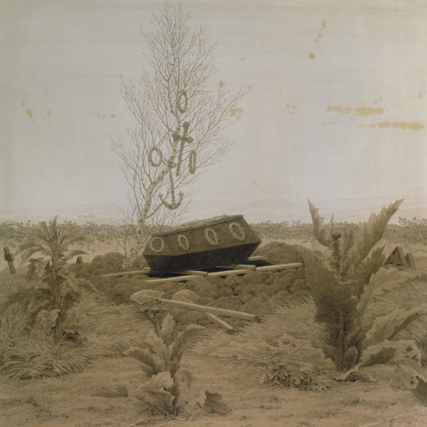 Am Rande des Grabes von Caspar David Friedrich