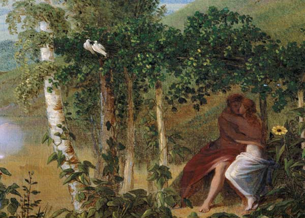 Liebespaar, Detail aus "Der Sommer" von Caspar David Friedrich