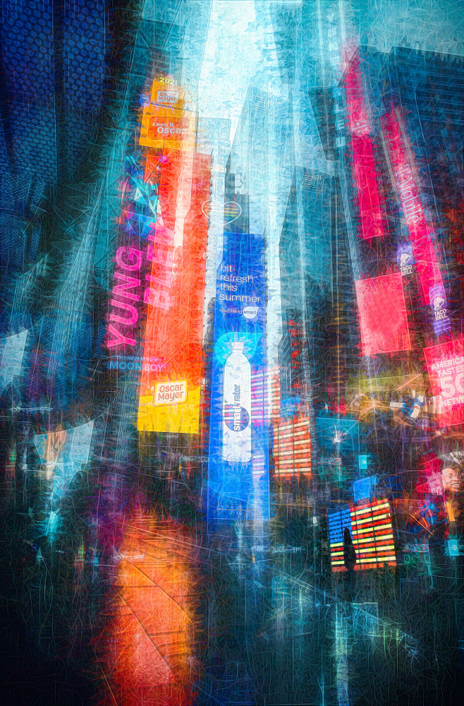 Time Square Impression in Rain von Catherine W.