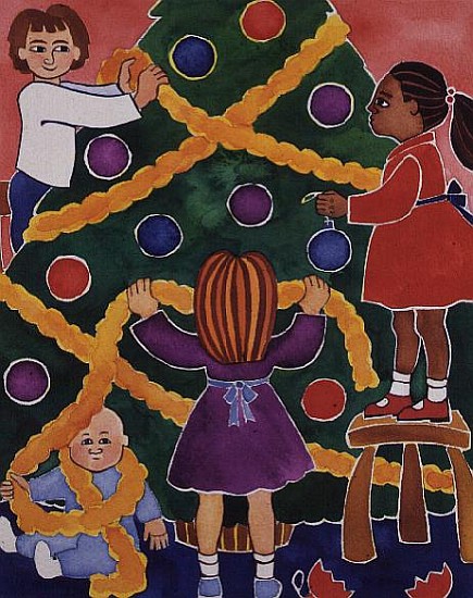 Decorating the Christmas Tree  von Cathy  Baxter