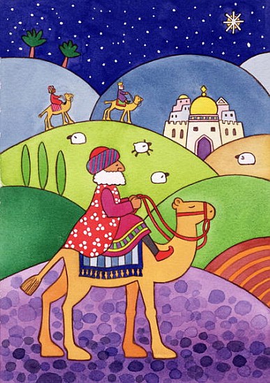 The Three Kings, 1997 (w/c on paper)  von Cathy  Baxter