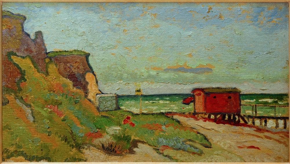 Ahrenshoop IV, (bathhouse on the beach) von Cesar Klein