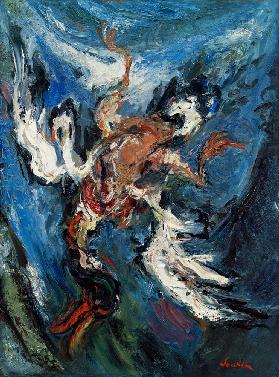 Ente auf blauem Grund