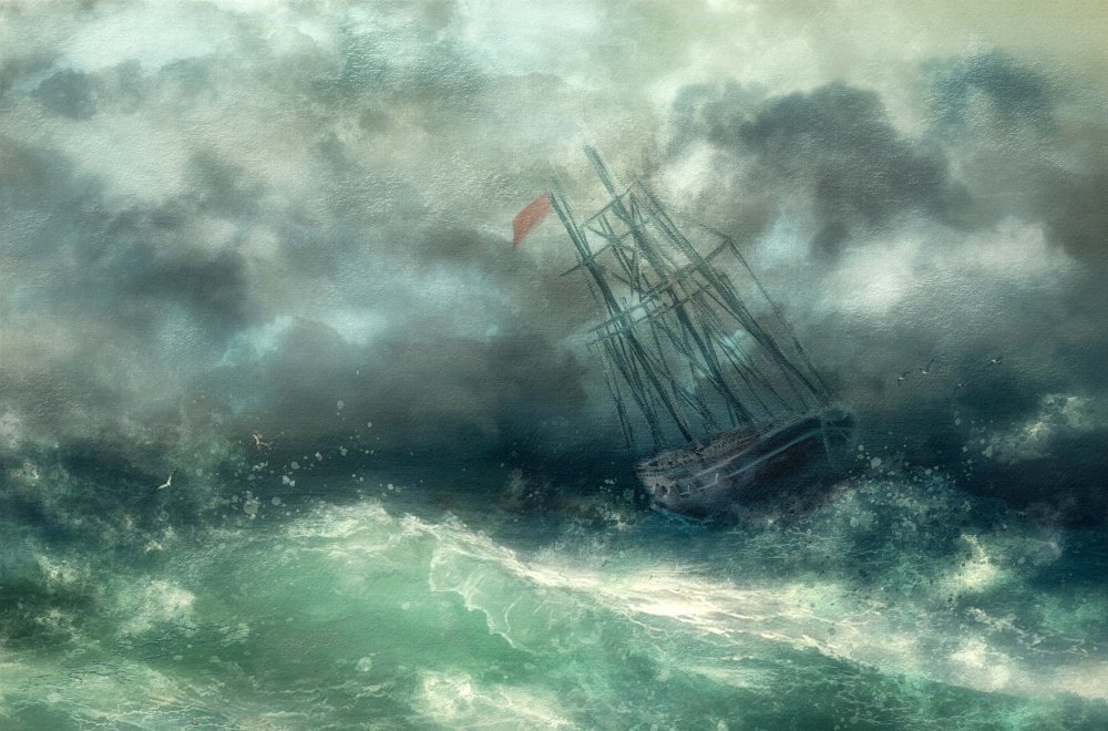 ...a struggle in stormy seas... von Charlaine Gerber