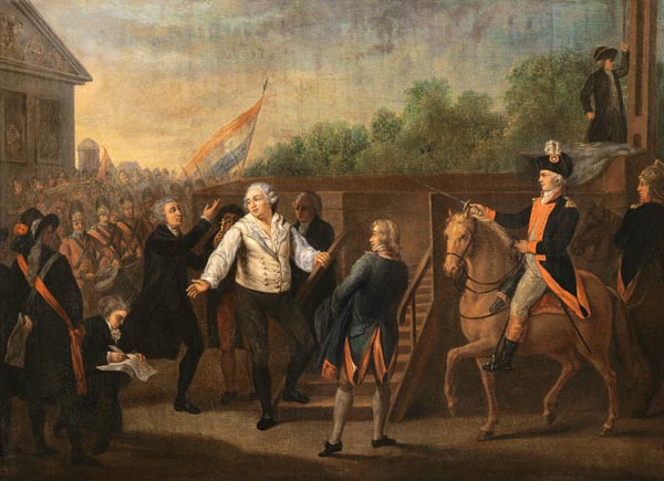 Louis XVI (1754-93) at the Foot of the Scaffold von Charles Benazech