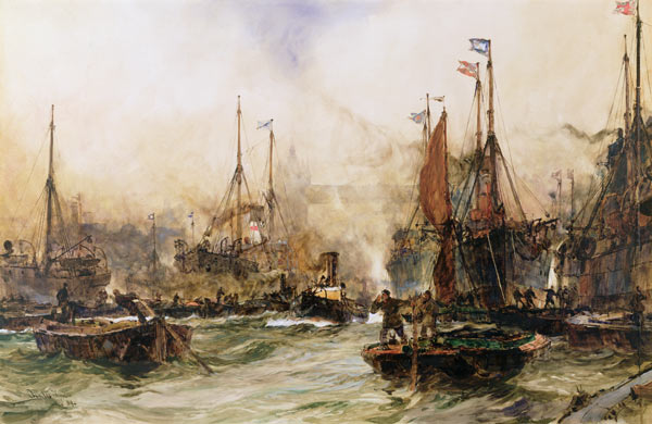 The Thames at Tower Bridge von Charles Edward Dixon