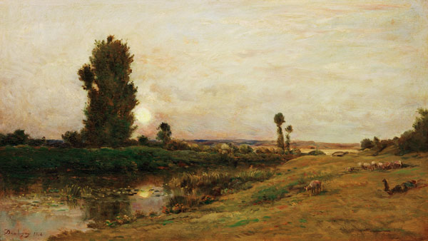 Ch.-F.Daubigny, Moonrise over the Oise von Charles-François Daubigny