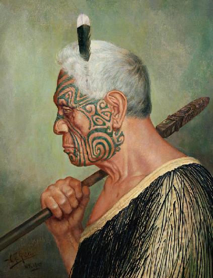Ein Maori-Krieger
