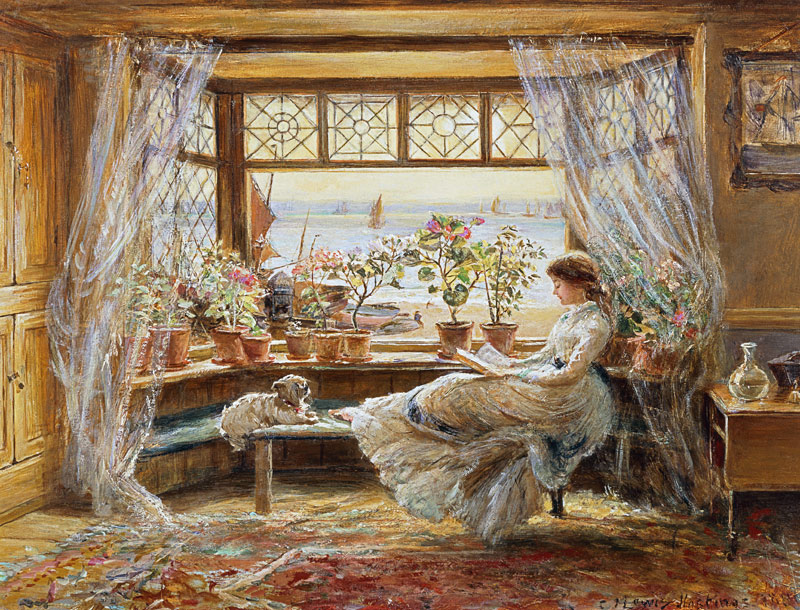 Reading by the Window, Hastings von Charles James Lewis