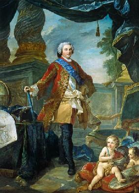Louis (1729-65) Dauphin of France with a Plan of the Siege of Tournai