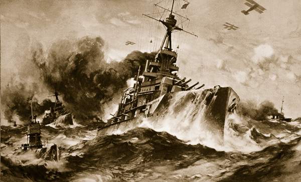 The British Battle Squadron at full speed in the narrow seas von Charles Murray Padday