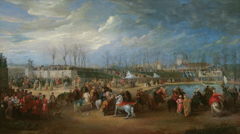 Mehemet Effendi, Turkish ambassador, arrives at the Tuileries on 21st March, 1721, after 1721 von Charles Parrocel