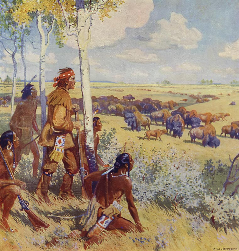 Kelsey sights the Buffalo von Charles William Jefferys