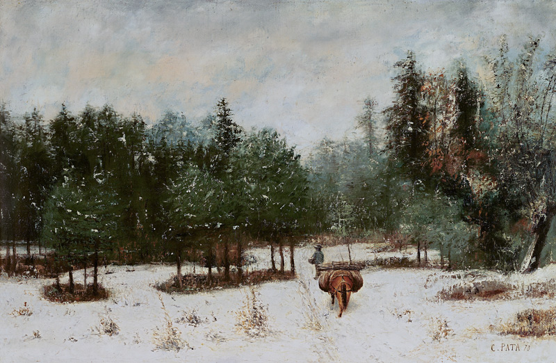 Entrance to the Forest in Winter. Snow Effect von Cherubino Patà