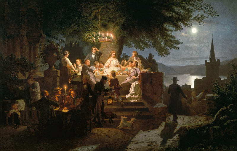Sommernacht am Rhein von Christian Eduard Boettcher