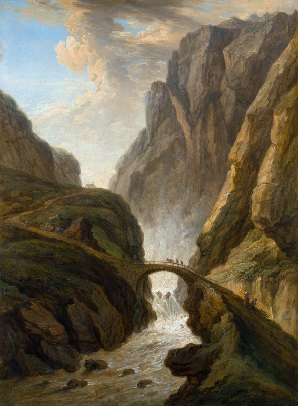 Teufelsbrücke auf der Sankt Gotthardstraße von Christian Georg Schütz d. Ä.