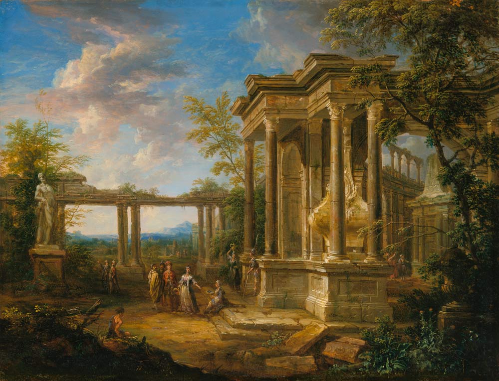 Phantasielandschaft mit Ruinen von Christian Georg Schütz d.Ä.