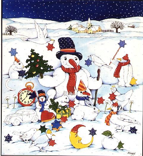 Snowman and Friends  von Christian  Kaempf