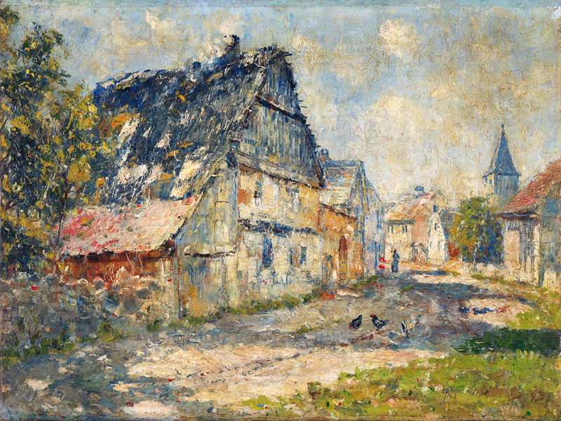 Dorfstraße in Ehringsdorf bei Weimar von Christian Rohlfs