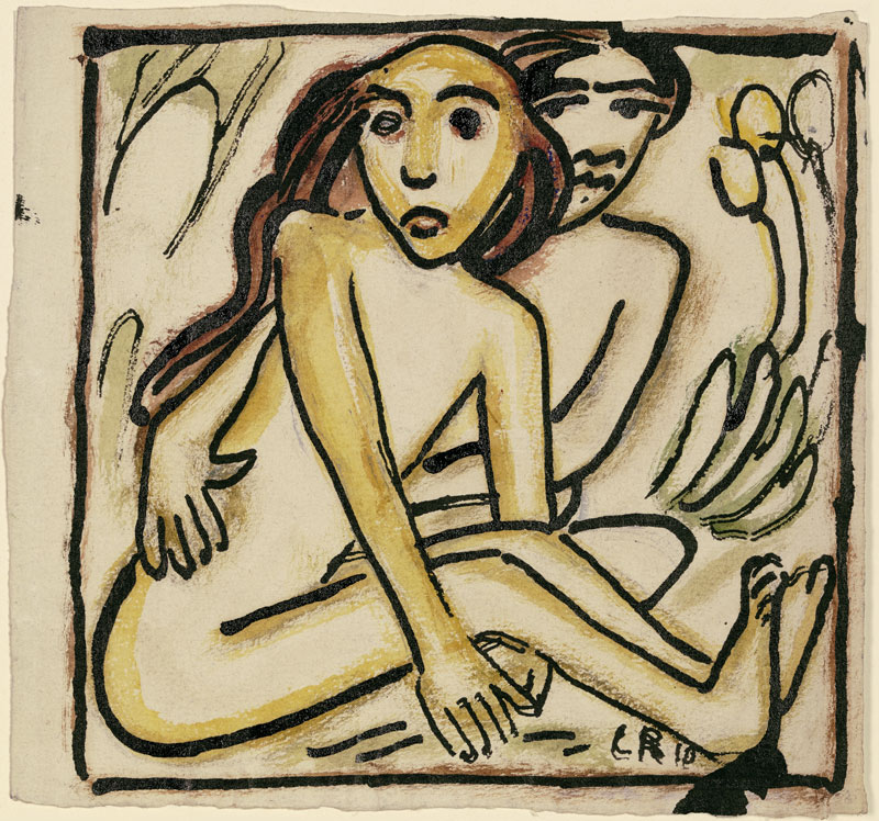 Sitzendes Paar (Akte) von Christian Rohlfs