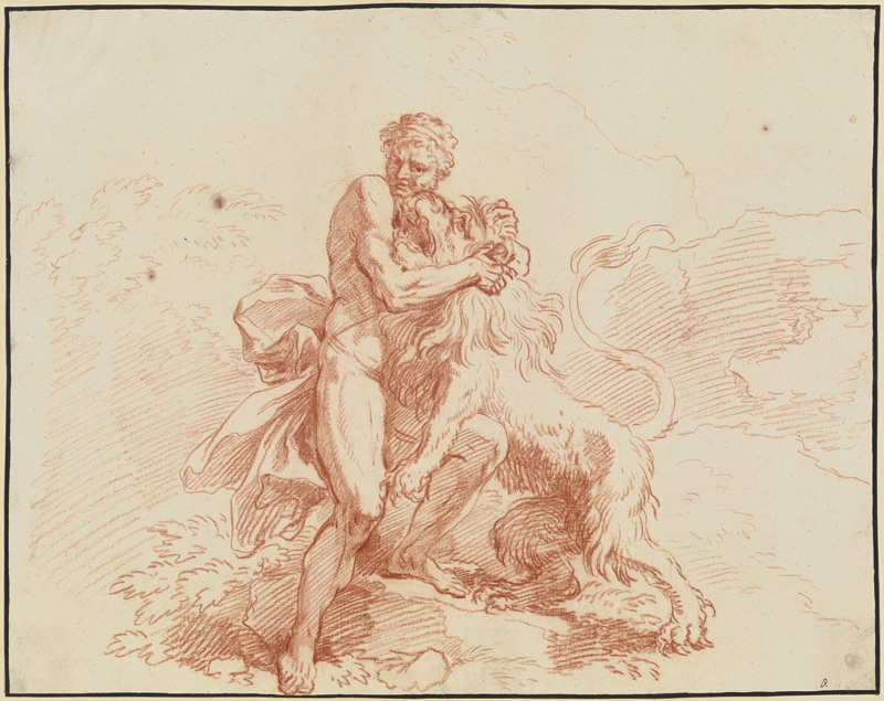 Herkules im Kampf mit dem Nemäischen Löwen von Christian Wilhelm Ernst Dietrich