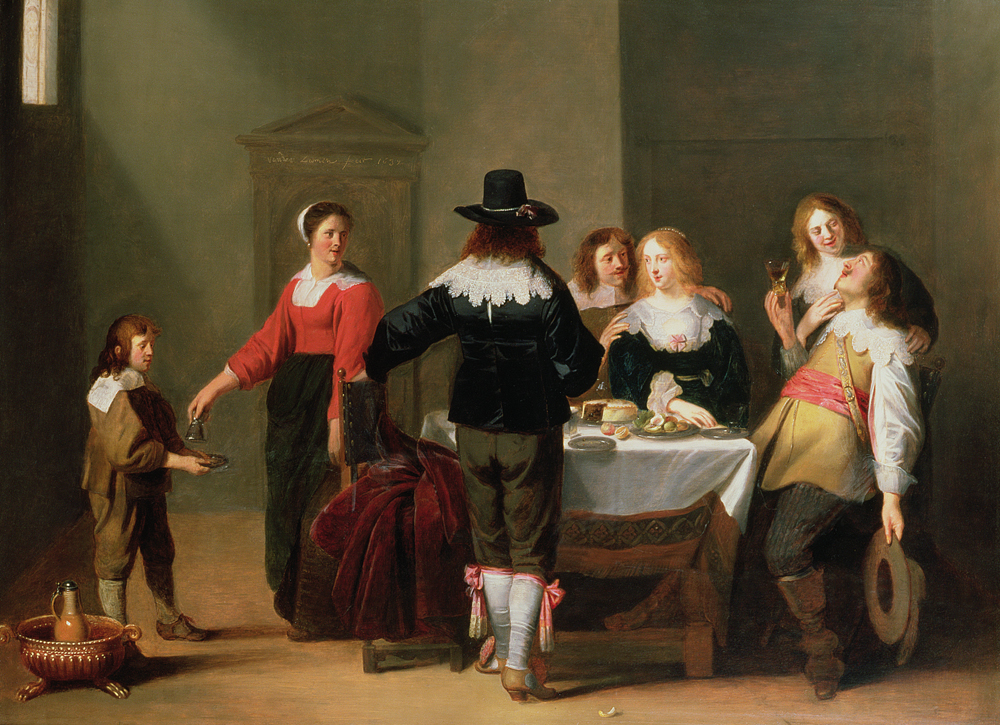 A Merry Company in an Interior von Christoffel Jacobsz van der Lamen