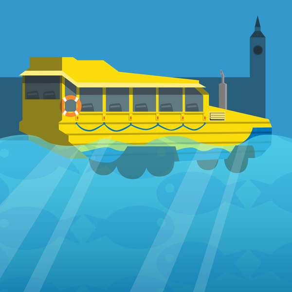 Amphibious London Duck Tour Bus von Claire Huntley