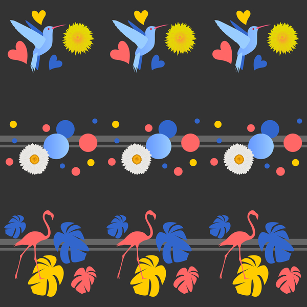 Birds, Flowers, Spots and Stripes von Claire Huntley