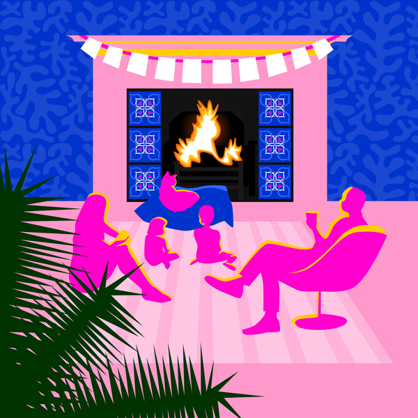 Christmas by the fireplace von Claire Huntley