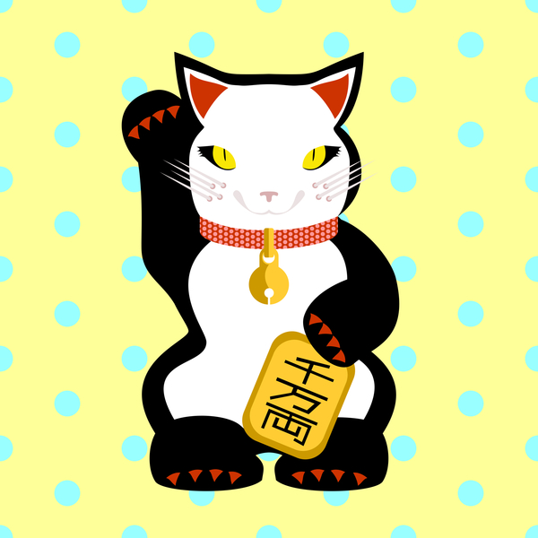 Maneki Neko Lucky Cat von Claire Huntley