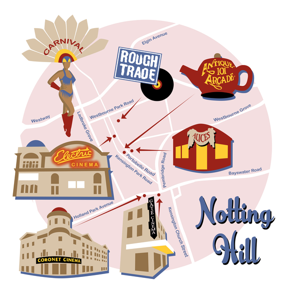 Map of Notting Hill von Claire Huntley