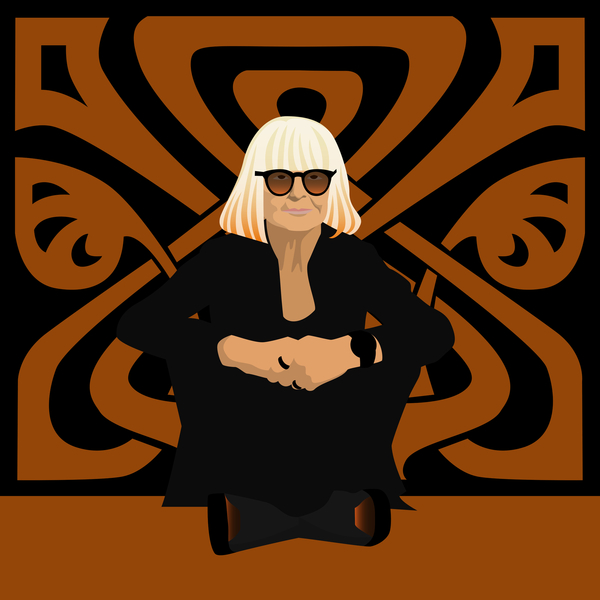Portrait of Barbara Hulanicki, fashion designer, founder of Biba, interior designer and illustrator von Claire Huntley