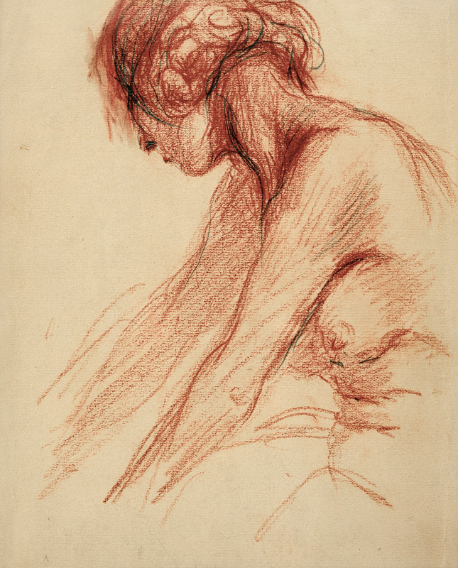 Sitzender weiblicher Akt mit abgewandtem Kopf von Clara Siewert