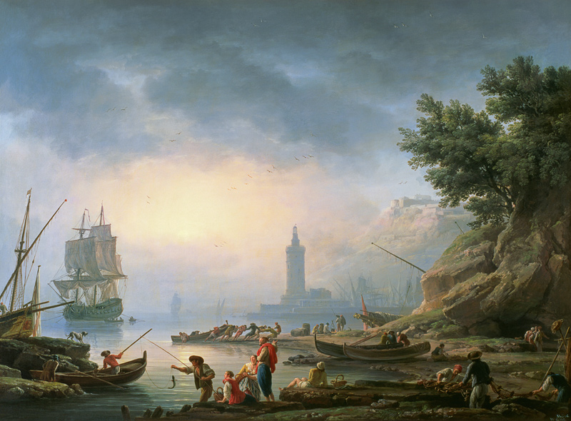 Seaport at Dawn von Claude Joseph Vernet