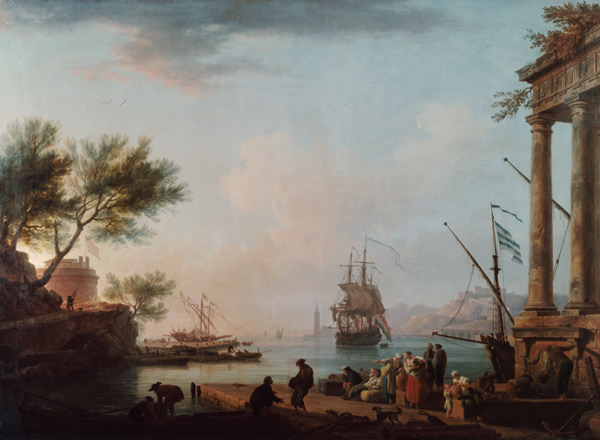 Sea Port, Sunrise von Claude Joseph Vernet