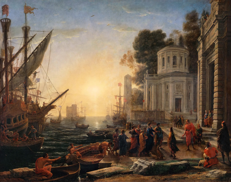 Hafen mit der Ankunft der Kleopatra in Tarsus von Claude Lorrain